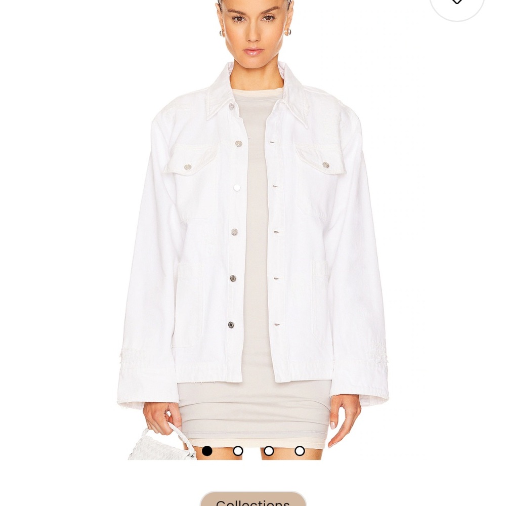 GRLFRND White Jean Jacket Relaxed Fit